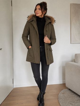 WOOLRICH Parka Winterjacke Original  Gr. XS  Olivegrün