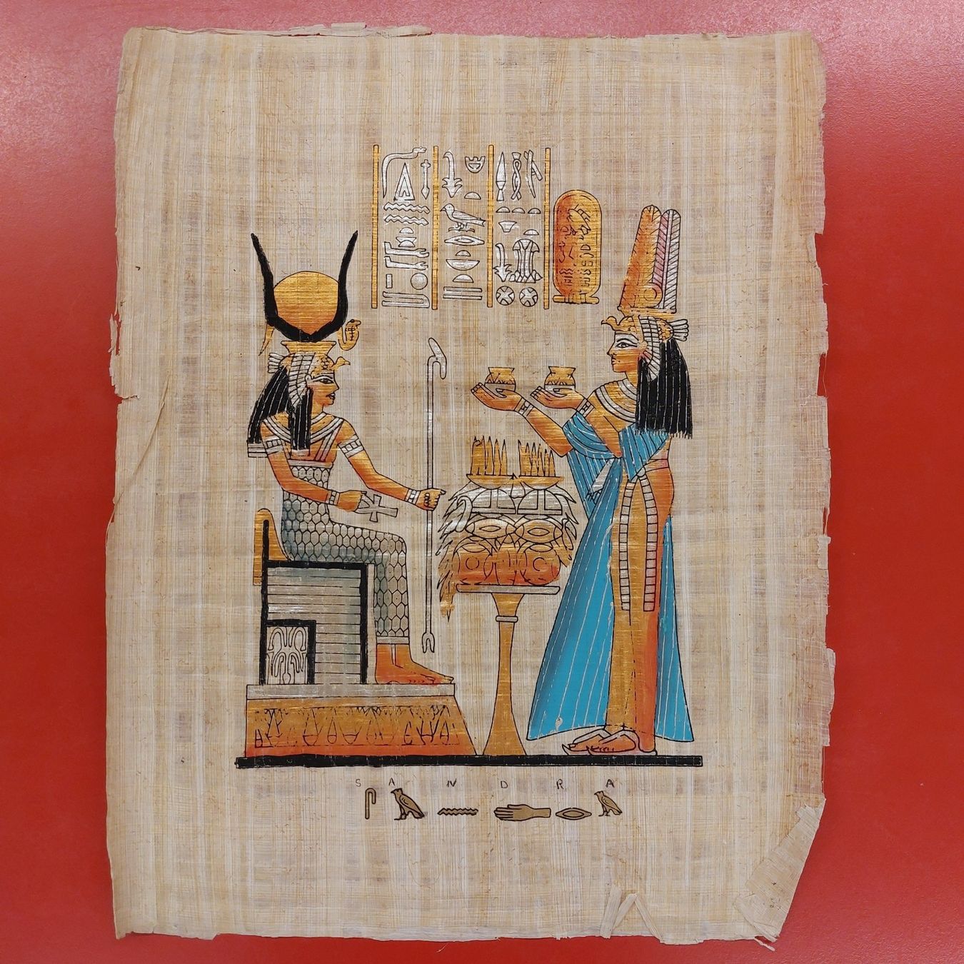 Foto & Immagini: Papyrus Bild mit aegyptischem Namen Sandra – Usato da Opfikon venduto da Carslo5