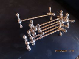 6 Messerbänkli versilbert, 7 cm Auflagefläche