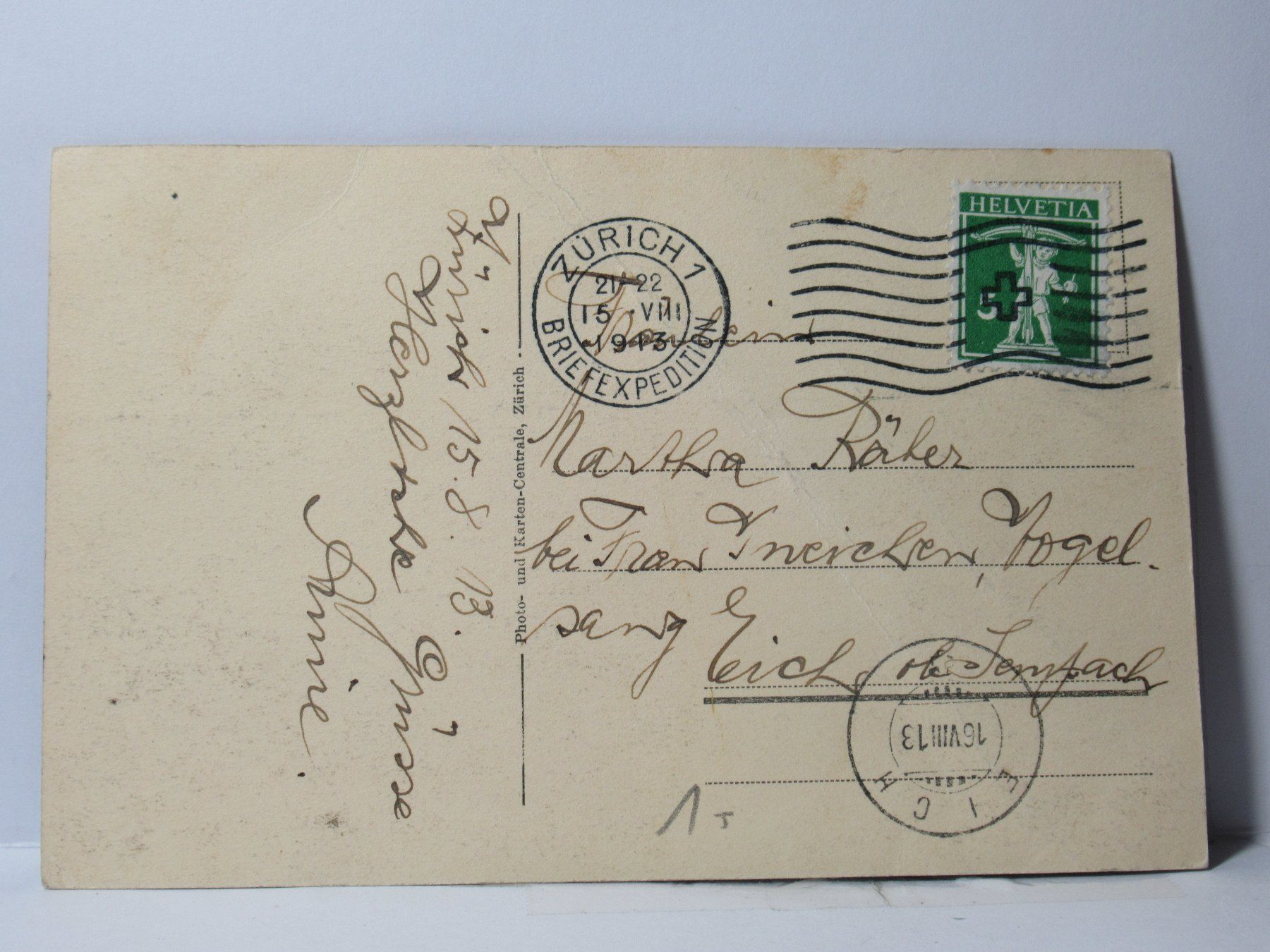 Ansichtskarten: Zürich  1913 – Gebraucht aus Grenchen von Bluemchen1900 1