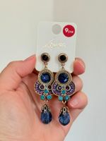 Boucles d'oreilles Lovisa bleues et violettes avec pierre