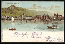 Litho Zürich, Ortsansicht, Zürich-See 