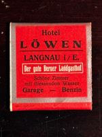 Hotel Löwen Langnau i/E. Zündholzbriefchen