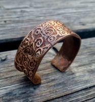 Bronze-Armspange Floral-Boho