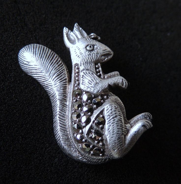 Silber 800 Brosche mit Markasit Eichhörnchen (Gebraucht) in Waldenburg ...