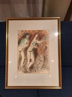 Marc Chagall – Farblithographie mit Liebespaar