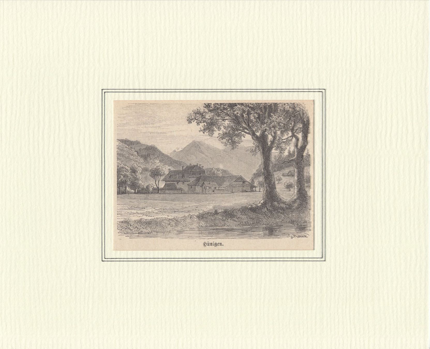 Incisioni: HÜNIGEN, HOLZSTICH 1875 – Antico da Grüningen venduto da Kartensammler 1