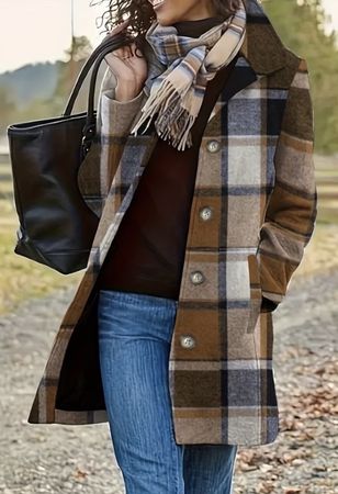 Damen Karomantel, XL