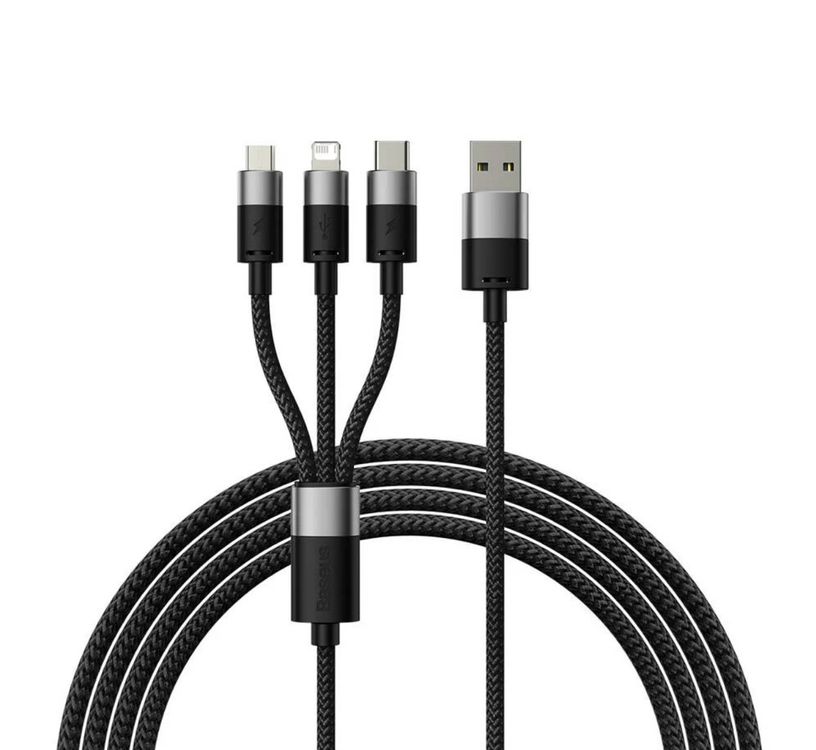Baseus 3in1 USB – Micro-USB/Lightning/USB C 3,5 A 1,2 m Kabe | Kaufen ...