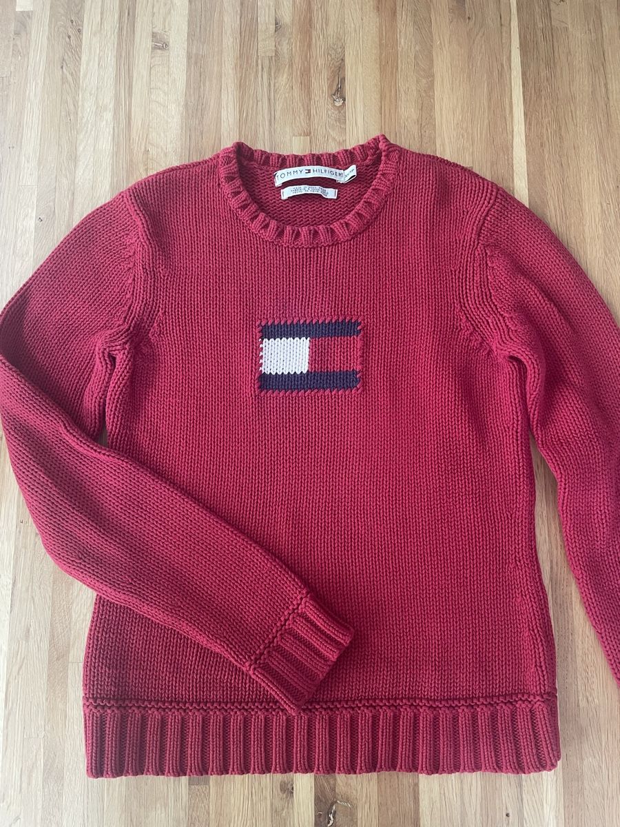 Tommy Hilfiger Maglioni & Felpe: Pull Tommy Hillfigher cotton rouge drapeau – Usato da Troinex venduto da NadineUK 1