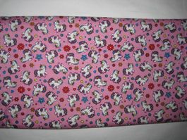 Baumwollstoff rosa & kleine Einhörner Reststück