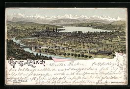 Litho Zürich, Totalansicht aus der Voge