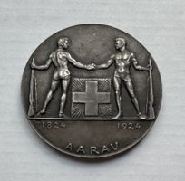 1924 Schützenmedaille Jahrhundertfeier Aarau Silber