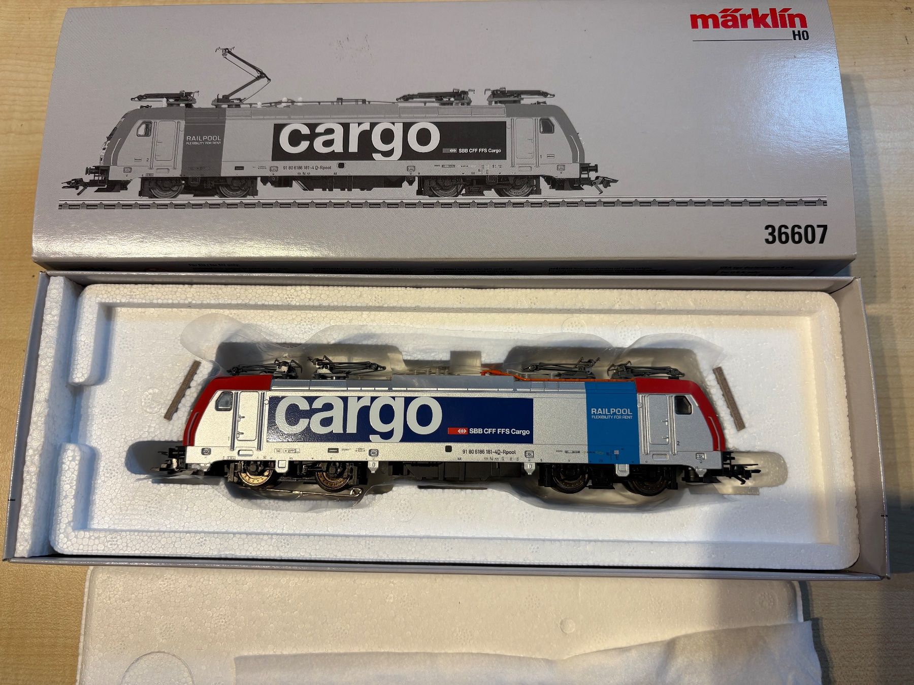 Märklin Modellini di ferrovie: Maerklin 36607 SBB BR 186 Railpool – Nuovo e nell'imballaggio originale da Corcelles Payerne venduto da Pierre66 6