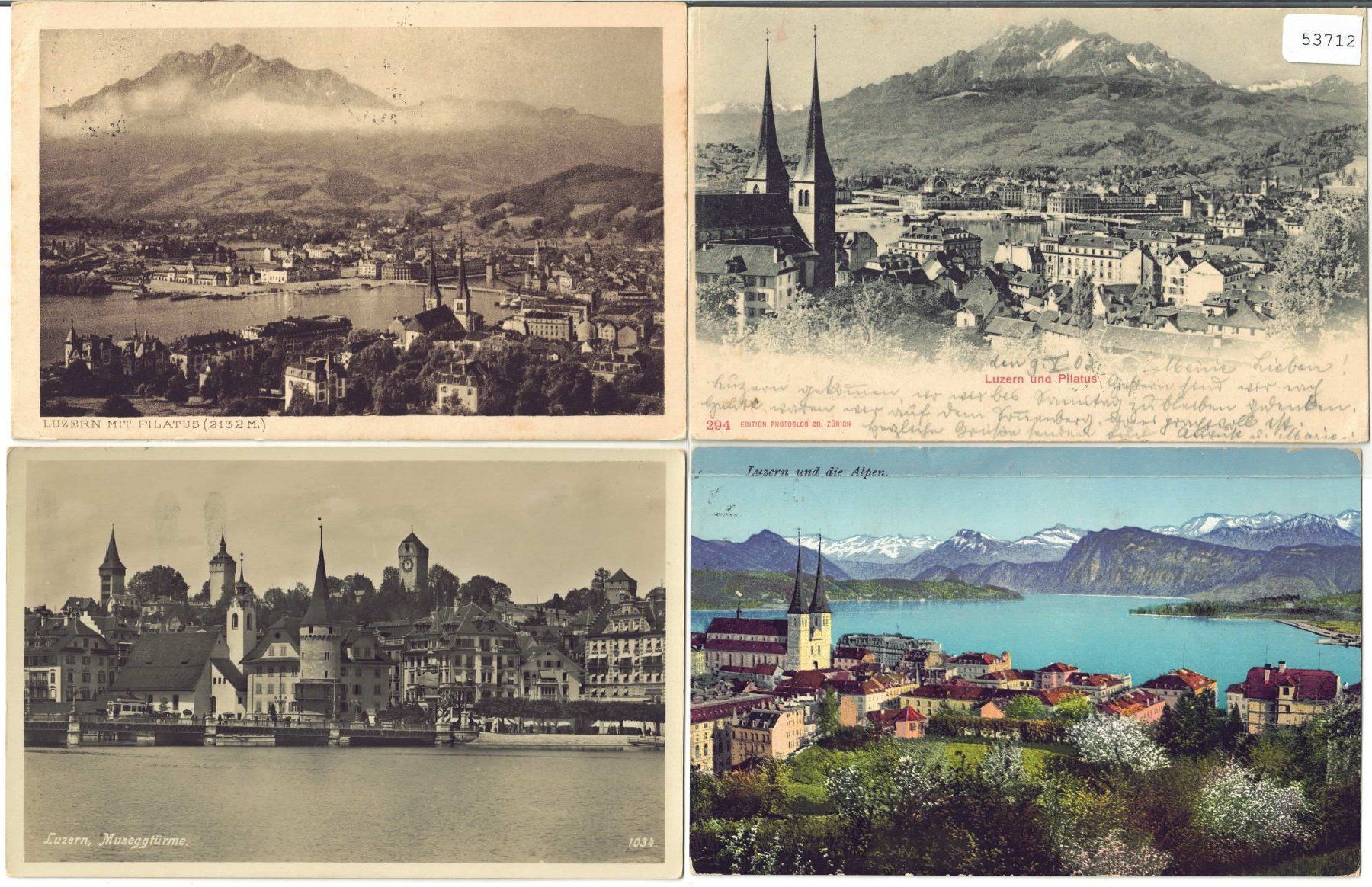 Cartoline postali: 4 AK - Luzern – Usato da Ettingen venduto da Kartenplanet