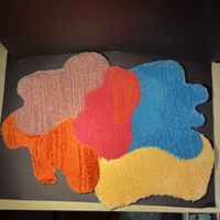 RAR: Handmade Tufting Teppich farbig ca. 50x67cm