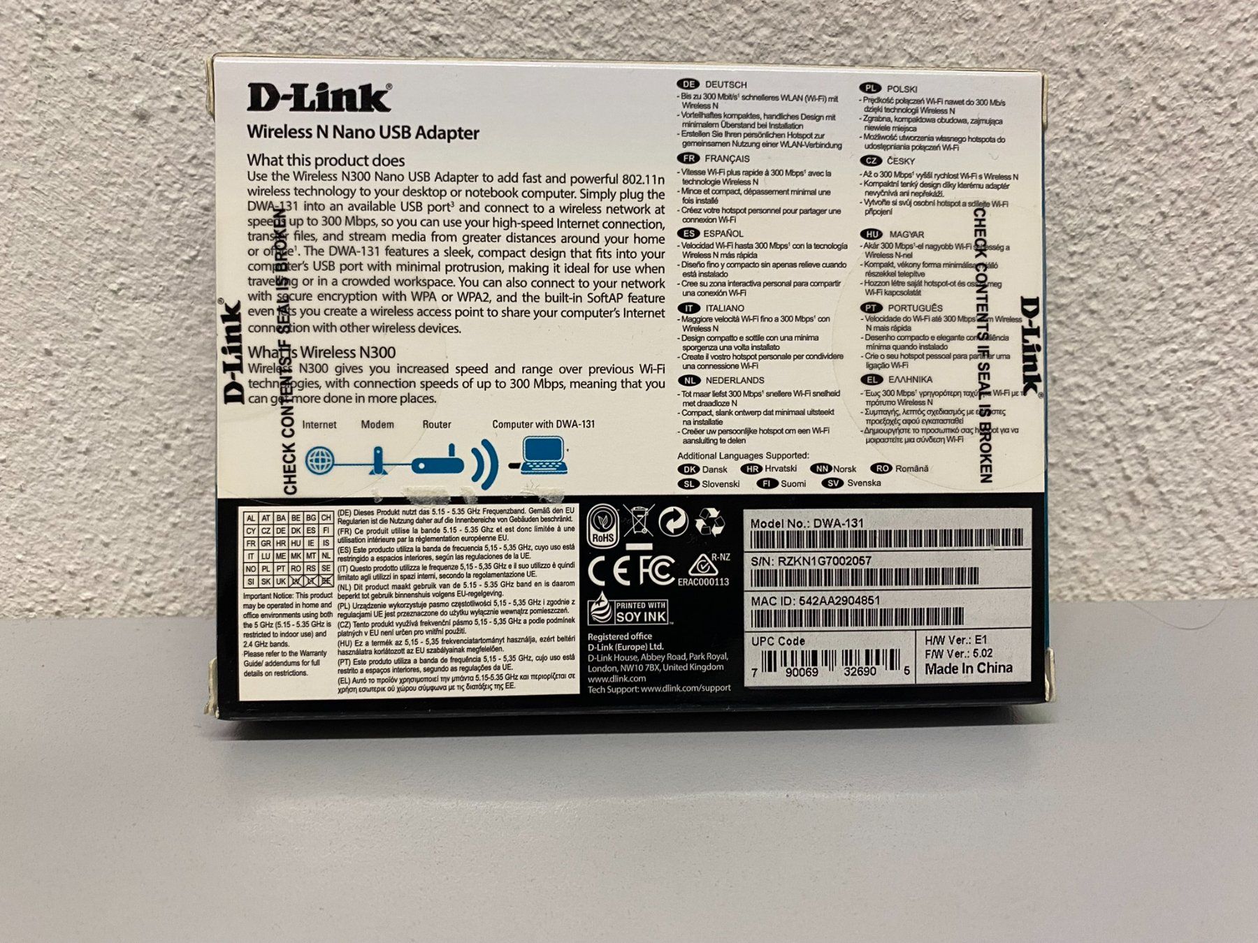 Dlink Laufwerke & Adapter: D-Link Wireless N300 USB Adapter – Gebraucht aus Hochdorf von av-electronics 1