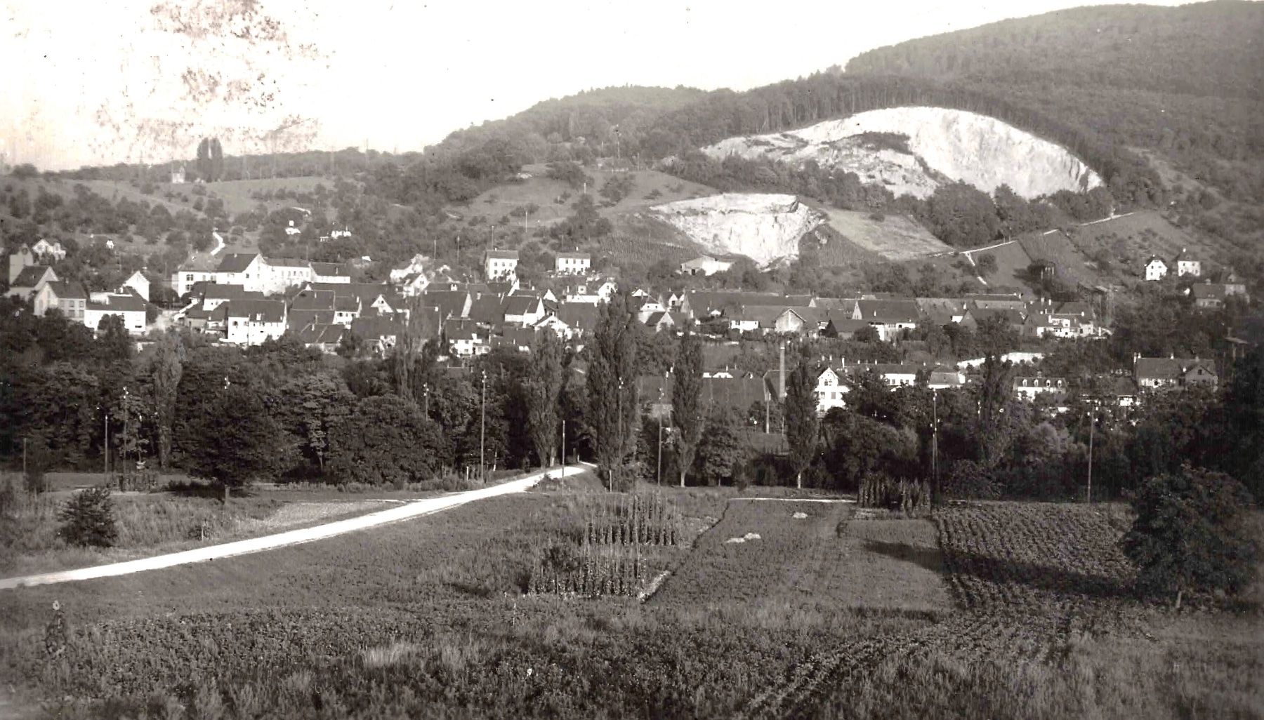 Cartoline postali: MÜNCHENSTEIN ins Dorf ca. 1930 (BL) – Usato da Oberdorf BL venduto da Hopfehuepfer 1