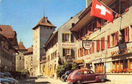 Murten Morat FR // 1963 Murtenhof Hotel Krone Oldtimer