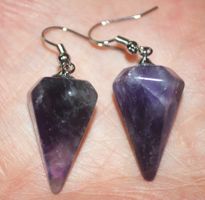 Ohrringe 593 - Kegel – Amethyst – 1 Paar