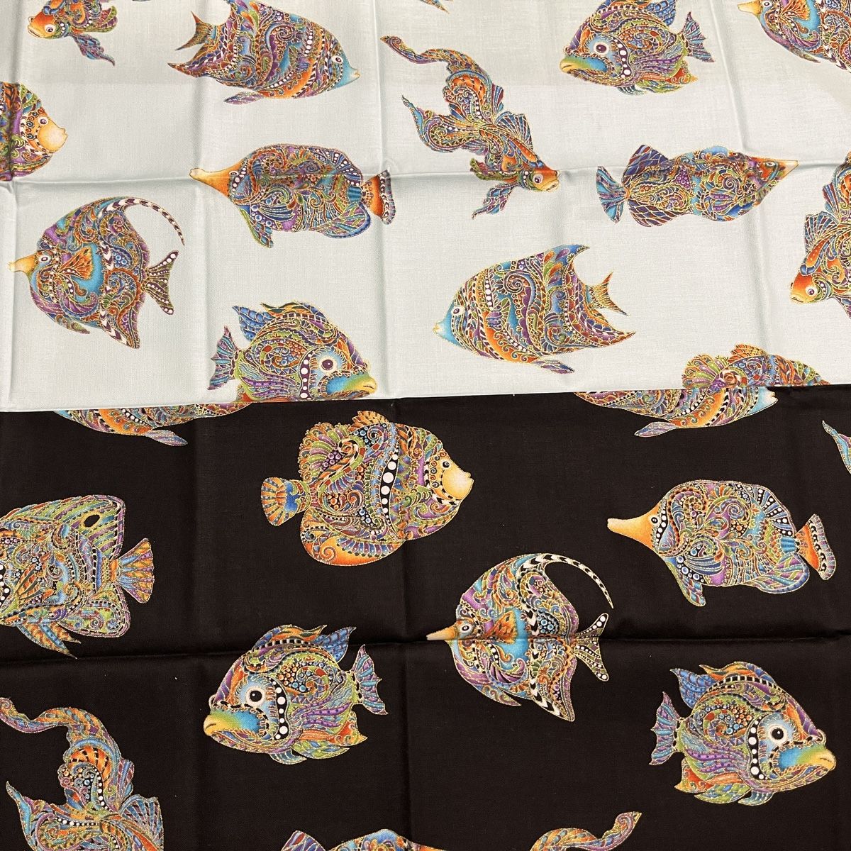 Tessuti: Patchworkstoffe Set9 10 FQ bunt mit Fische – Nuovo (secondo la descrizione) da Seuzach venduto da KreativmitStoff 4