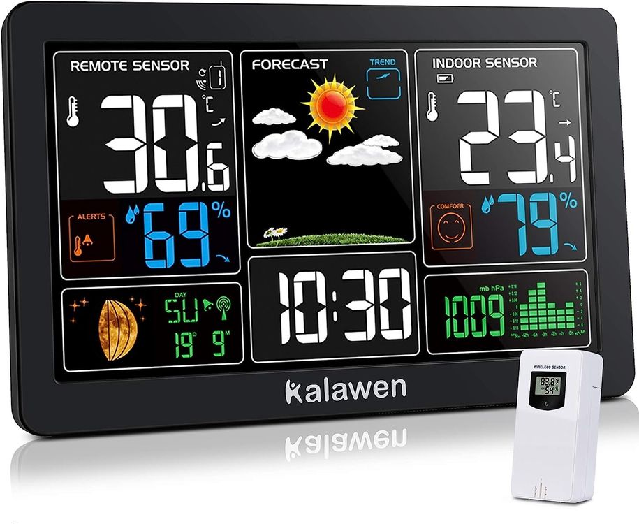 Wetterstation mit Außensensor 9-IN-1 | Wireless Acheter sur Ricardo Wecker Digital