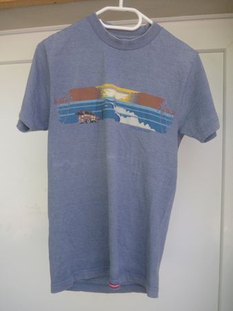 T-shirt homme imprimé bleu taille M bon état