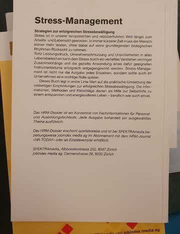 Riviste & Magazine: Stress-Management – Usato da Neuchâtel venduto da Dualseele 1
