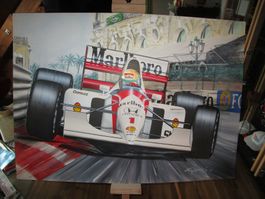 AYRTON SENNA FORMEL1 GP MONACO 1992 ORIGINAL KUNSTBILD