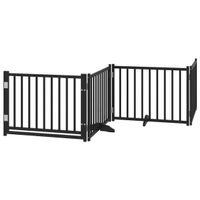 Barrière pour chiens avec porte 4 panneaux bois de sapin mas