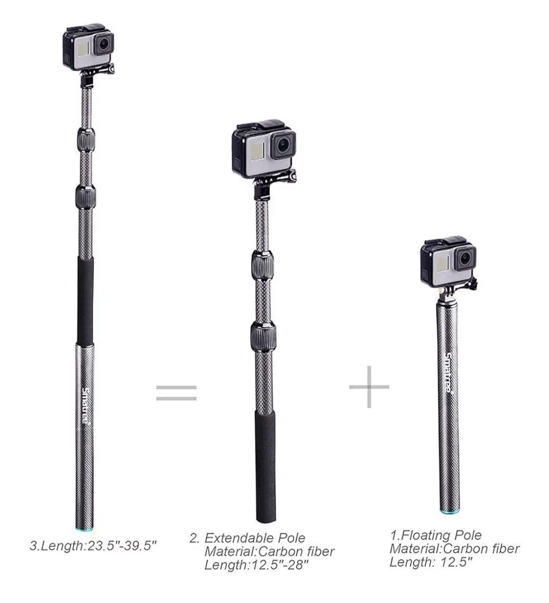 Action Cam: Smatree Removable Extendable Carbon Fibre Pole – Usato da Hinwil venduto da jua_t8vd 2