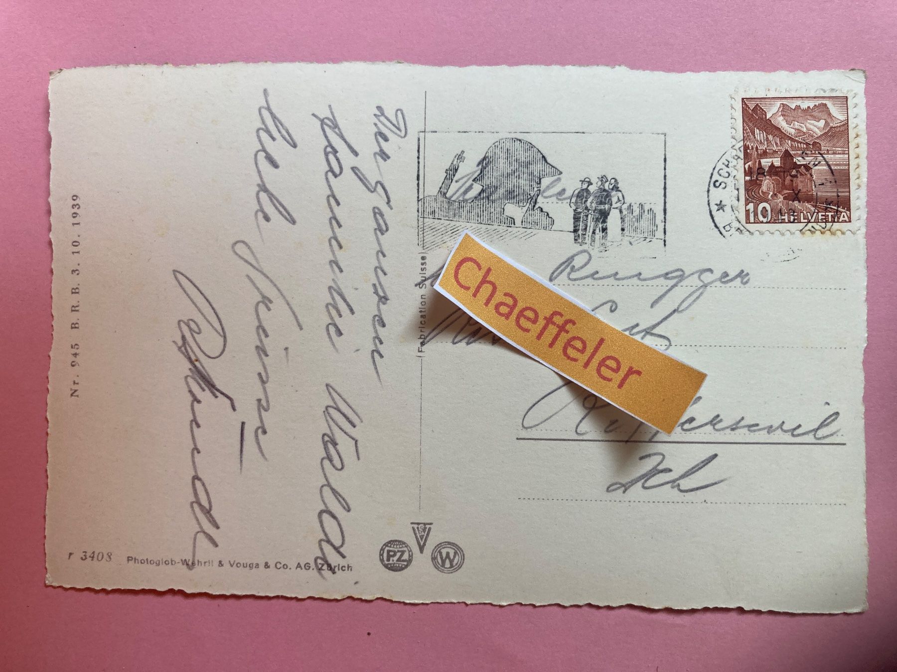 Cartoline postali: 1943  Schaffhausen - Munot – Usato da Zürich venduto da Chaeffeler 1