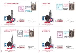 8 nummerierte Belege int. Ausstellung London 1970