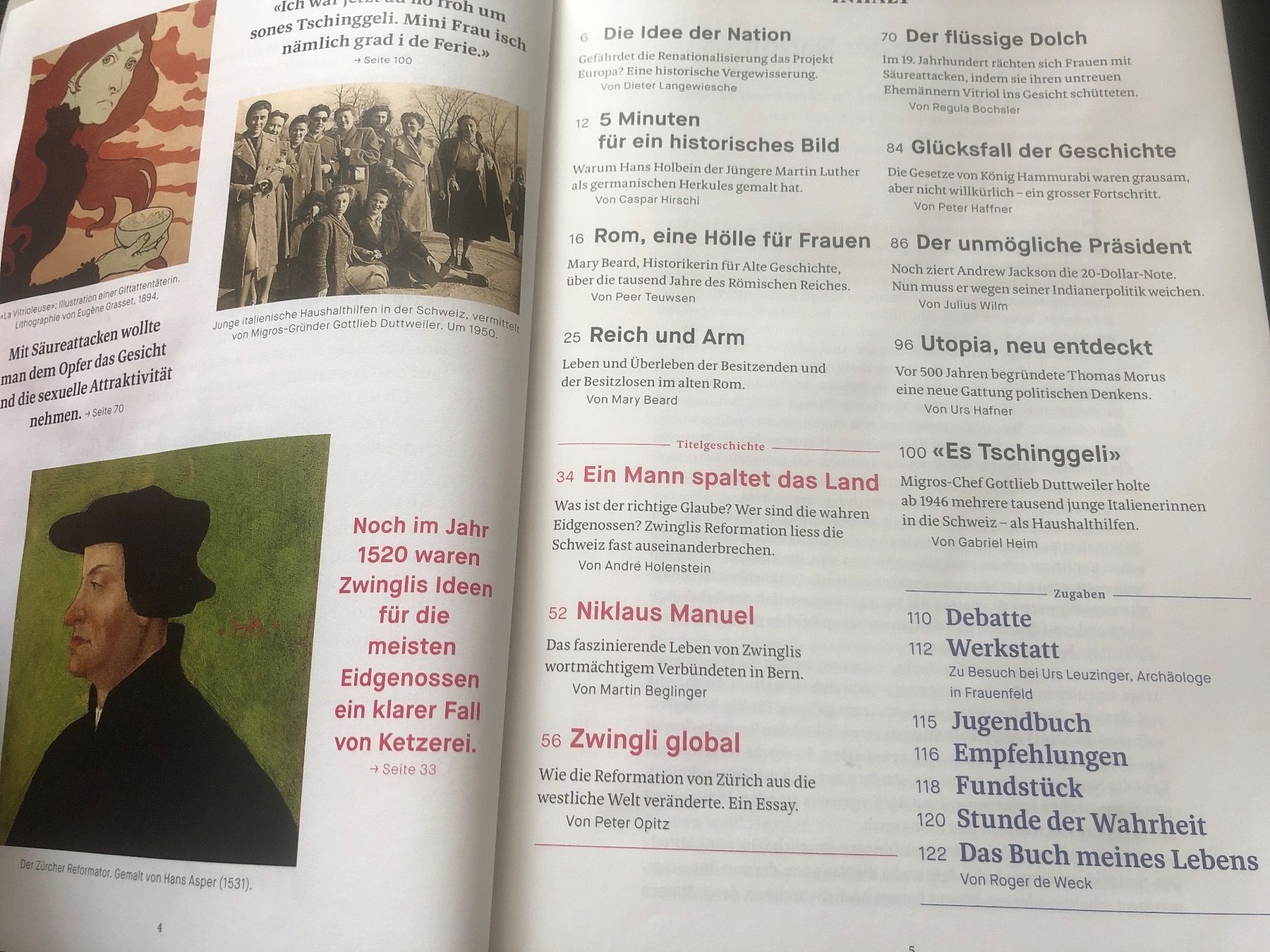Riviste & Magazine: NZZ GESCHICHTE Zwingli Der Revolutionär – Usato da Erlinsbach SO venduto da Silverstorm 1