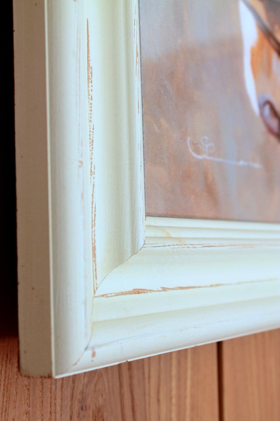Bilderrahmen: grosser BILDERRAHMEN mit Bild Pferd Shabby Chic Landhausstil – Gebraucht aus Rebstein von QuasarVincent 1