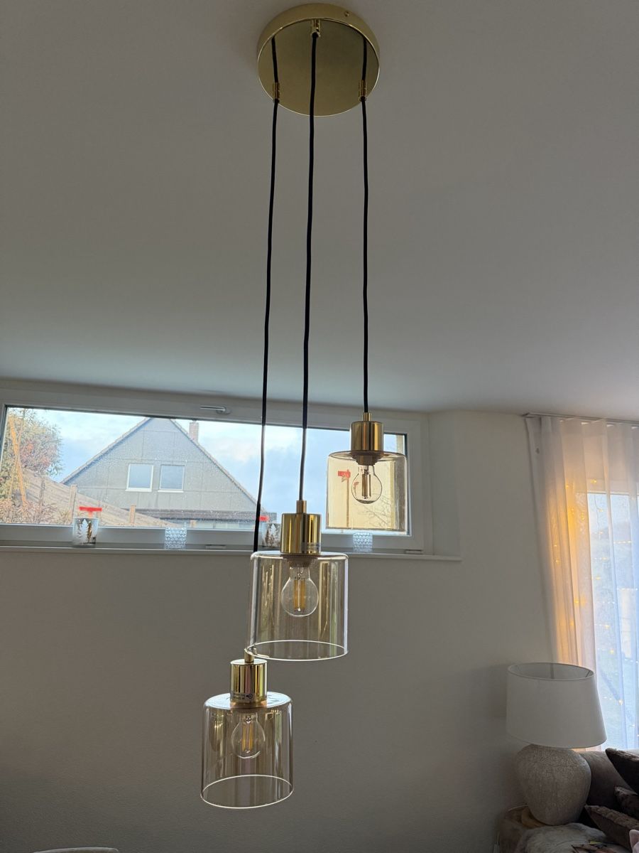 Lampade: Moderne Hängelampe, Goldfarben aus Glas – Usato da Thalheim AG venduto da Peralada