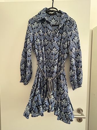 Zara Kleid, XS, blau gemustert