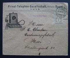 1904, Brief illustriert, Privat-Telefon-Gesellschaft BASEL