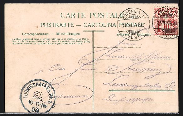 Cartoline postali: AK Andermatt, Totalansicht, 1904 – Usato da Berlin venduto da bartko-reher 1
