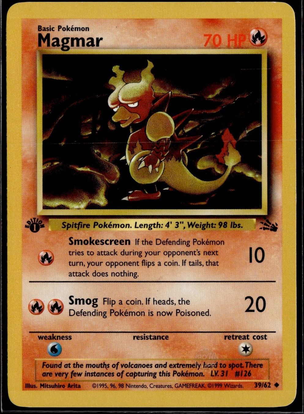 Pokémon Carte collezionabili: Magmar 39/62 Fossil 1st Edition – Usato da Zürich venduto da pokemon_cards