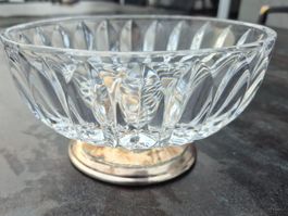 Coupe à fruits vintage en verre et métal argenté