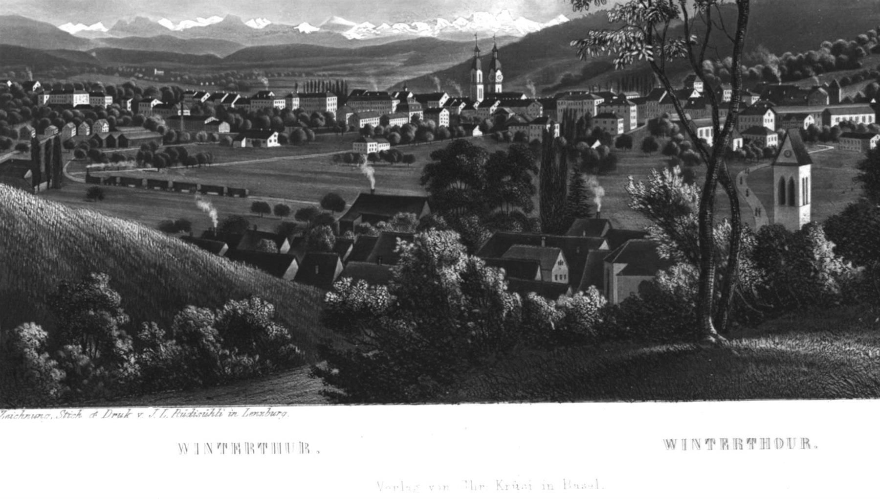 Incisioni: Winterthur Aquatinta von Rüdisühli – Usato da Rafz venduto da Helvet32 1