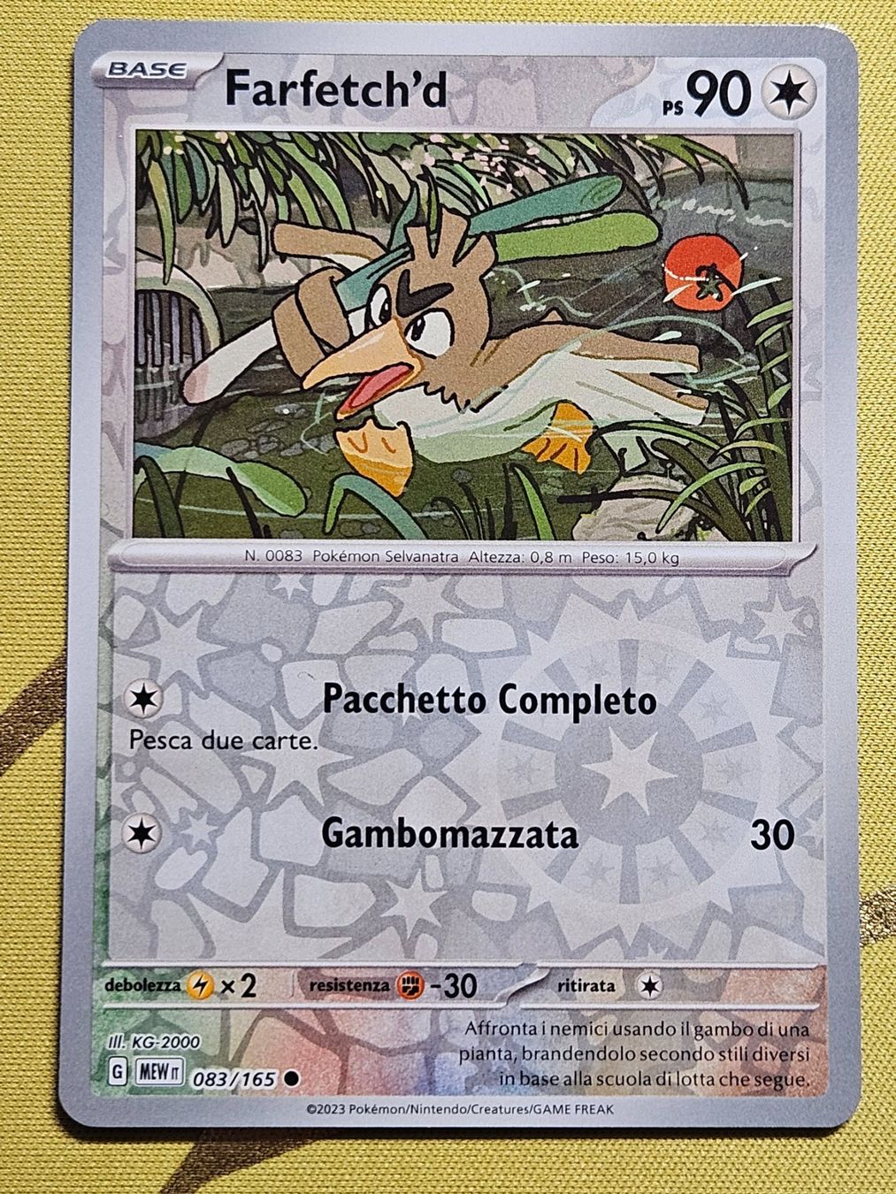 Pokémon Carte collezionabili: 151 - Farfetch'd 083/165 IT – Usato da Bellinzona venduto da Pokemarco