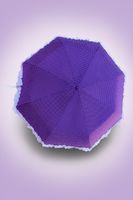 Parapluie kawaï Clayre & Eef à pois violet et blanc dentelle