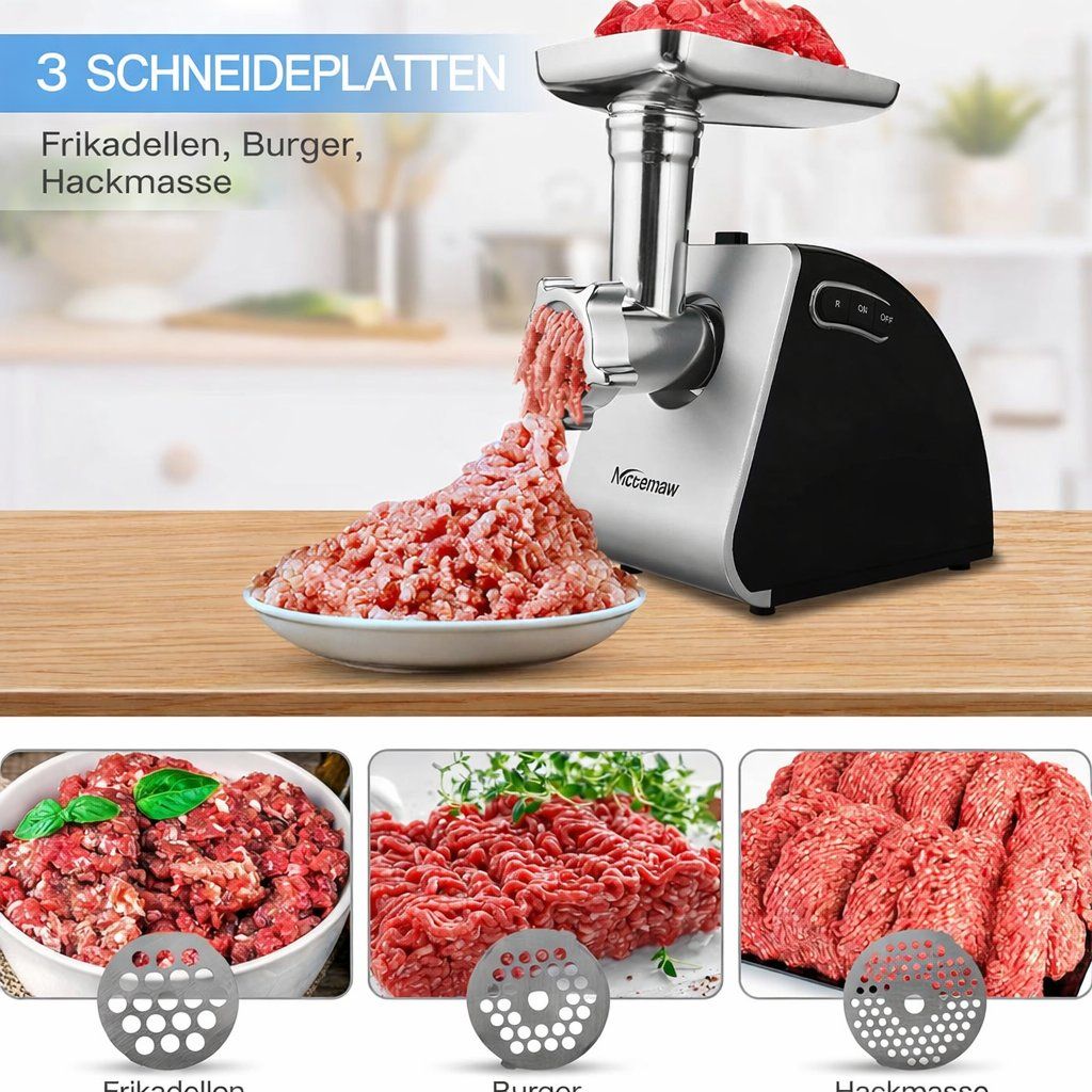 Elettrodomestici da cucina: Elektrischer Fleischwolf 2 in1 Edelstahl Wurstmaschine 2000W – Nuovo e nell'imballaggio originale da Fislisbach venduto da IboTrade 4