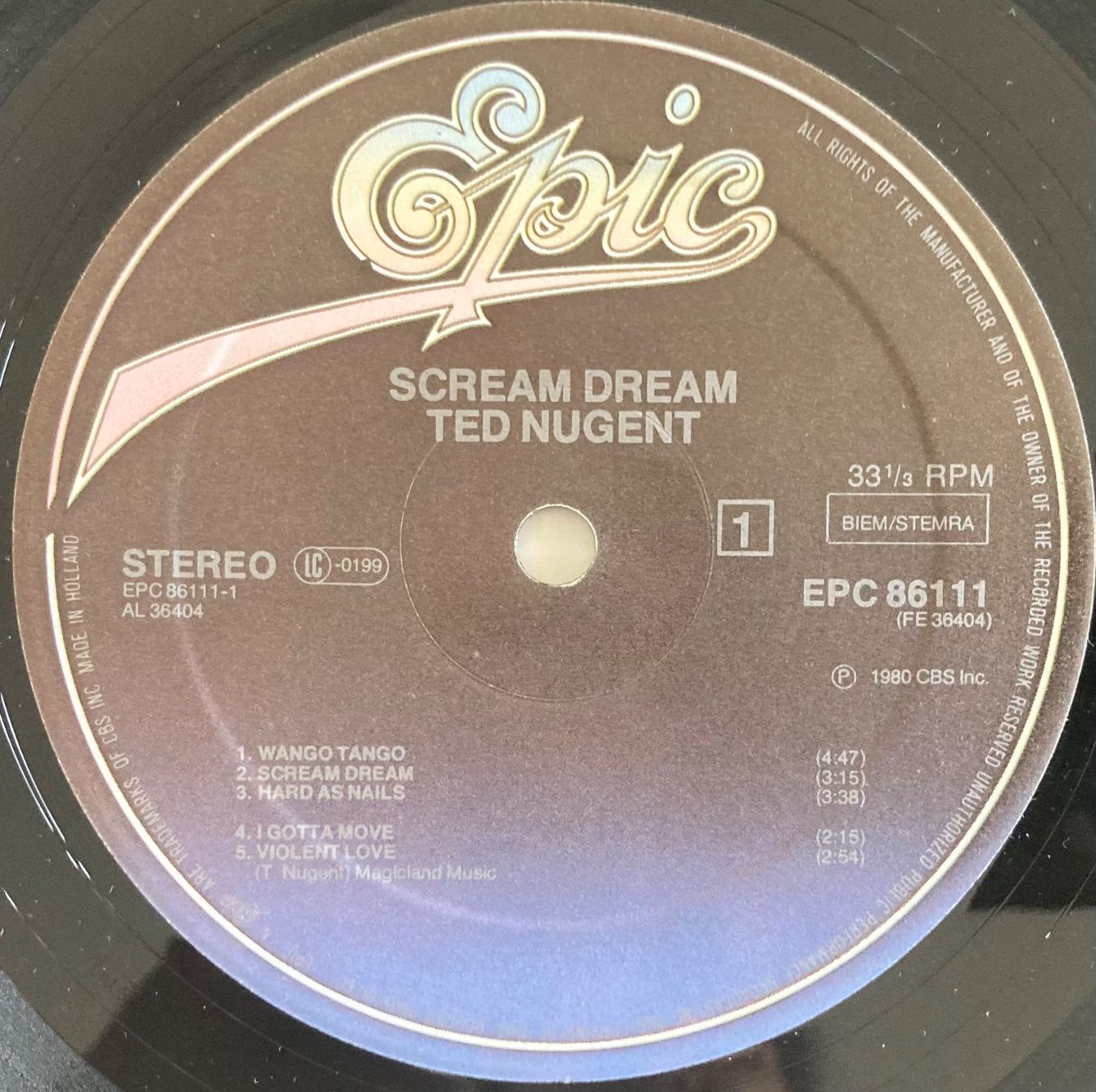 Dischi in vinile: TED NUGENT - SCREAM DREAM – Usato da Poliez-Pittet venduto da Newtown-Records 3