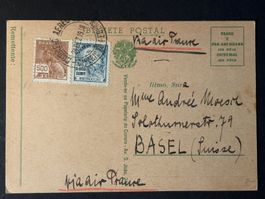 Luftpost Postkarte 1938 von Brasilien nach Basel