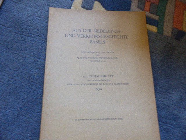 Bücher: Basel,Neujahrsblatt,1934,Bahn,Schiffe,Flugzeug-Verkehr,Siedl – Gebraucht aus Lausen von liesfisch