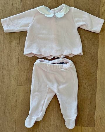 Ensemble aus Samt für Mädchen - rosa blass jacadi Gr 3 M