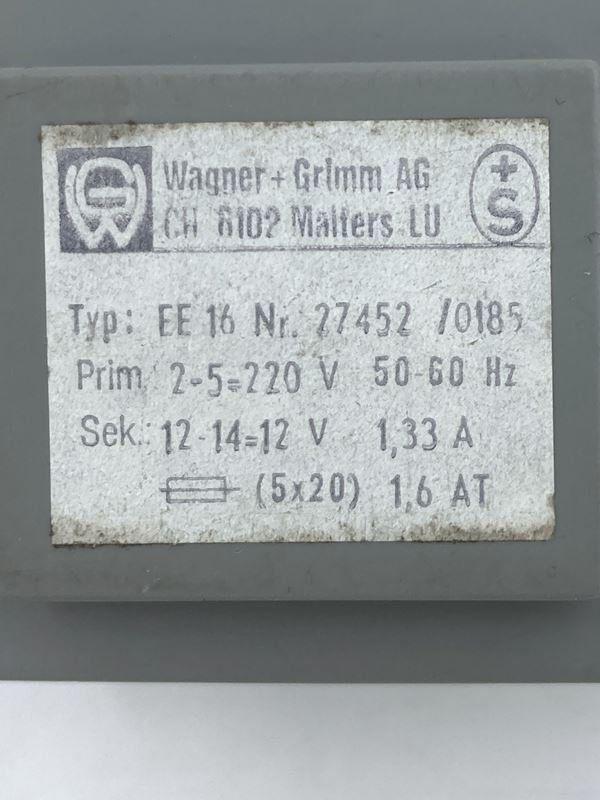 Componenti elettronici: WAGNER & GRIMM | Netztransformator | EE16 | 220V – Usato da Wittenbach venduto da Restwert_St-Gallen 3